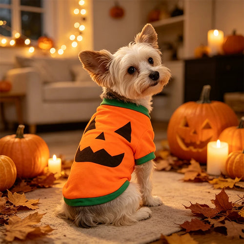 1pc Pet Dog Halloween Pumpkin Costume Cute Animal Themed Clothing for Dogs